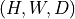 (H, W, D)