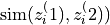 \operatorname{sim}(z_i^(1), z_i^(2))